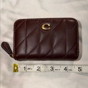 COACH Quilted Leather Zip Wallet. MAPLE